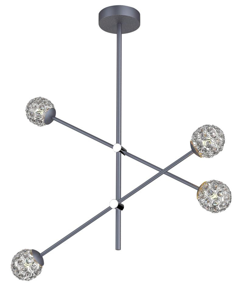 Lampa wisząca czarno-przezroczysty PAKSOS 4xG9x5W Candellux