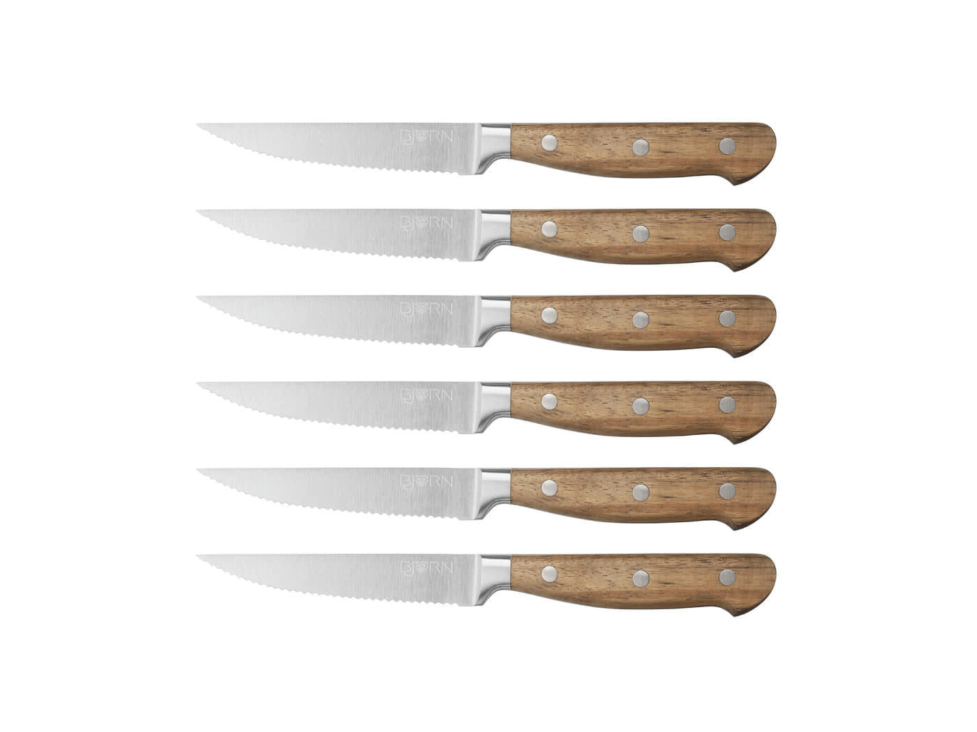 NUDE - Lot de 6 couteaux en inox marron