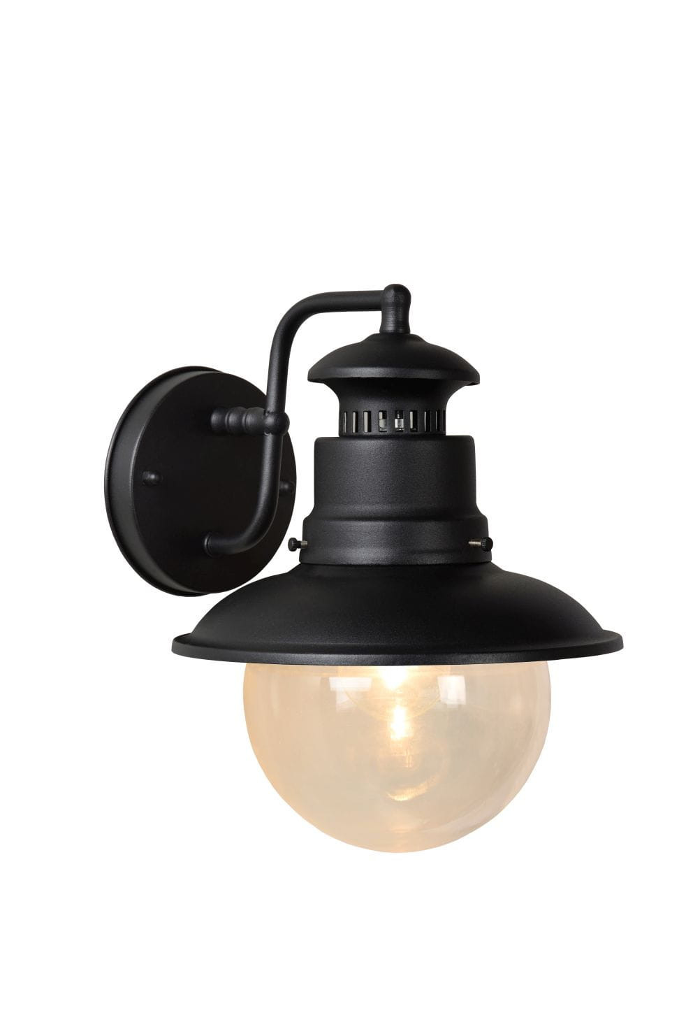 Kinkiet zewnętrznyczarno-transparentny FIGO 1xE27x20W IP44 Lucide