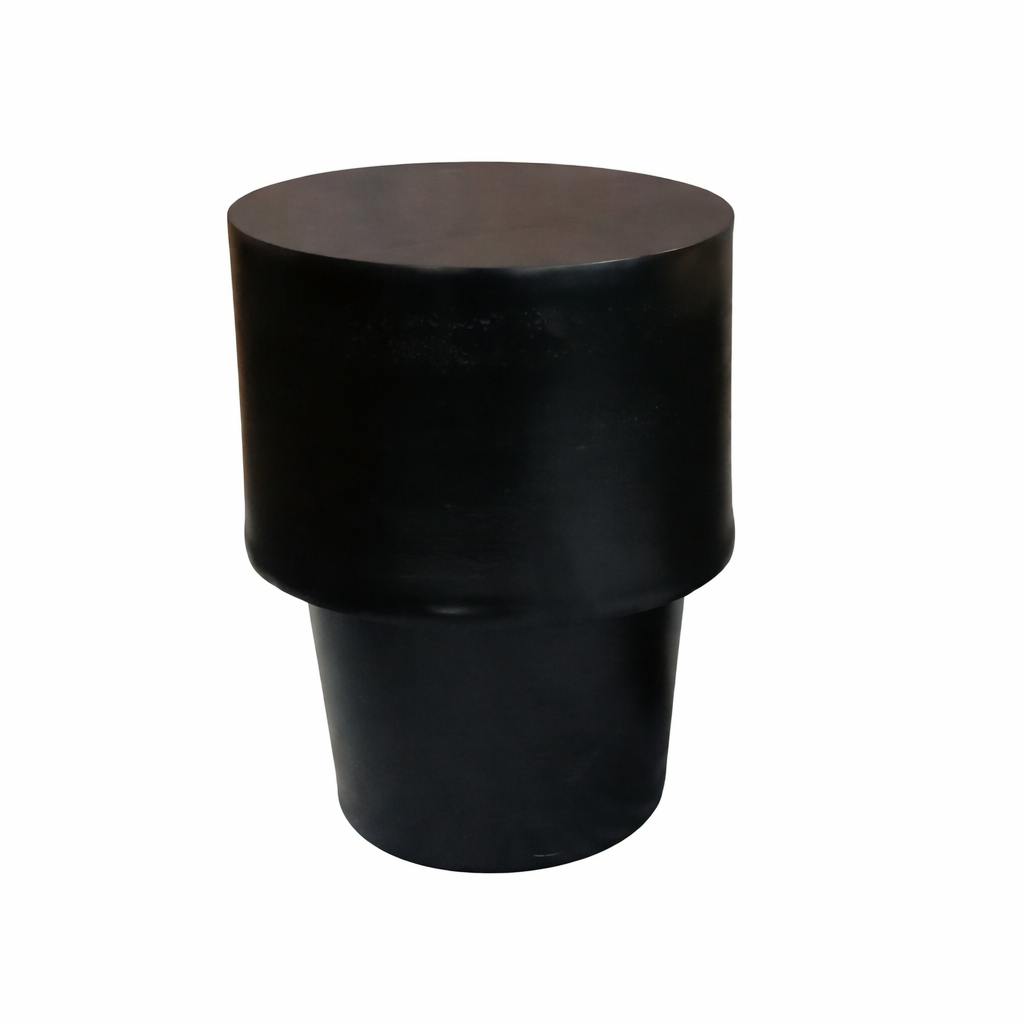 Table d'appoint noire design tambour KANO