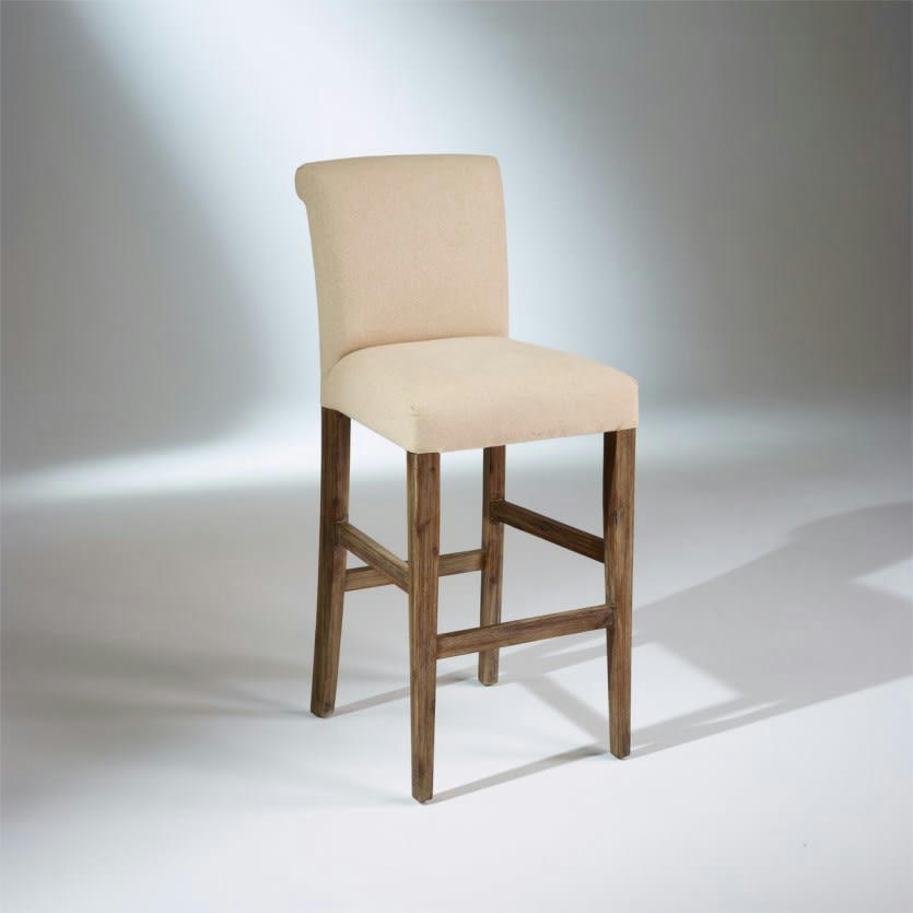 ALIX - Chaise de bar en lin h115 cm