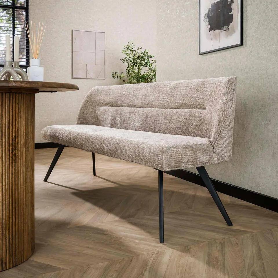 Fraaai - Diego eetkamerbank geweven 188 cm - zand