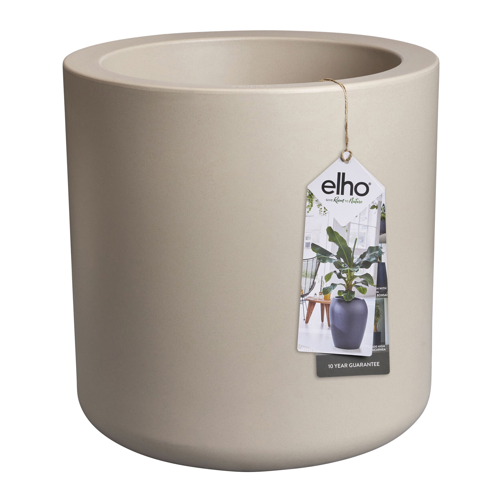 Elho Pure Cilinder Wheels 50 - Beige - L 50 x B x H 50 cm - Balkon, Bi