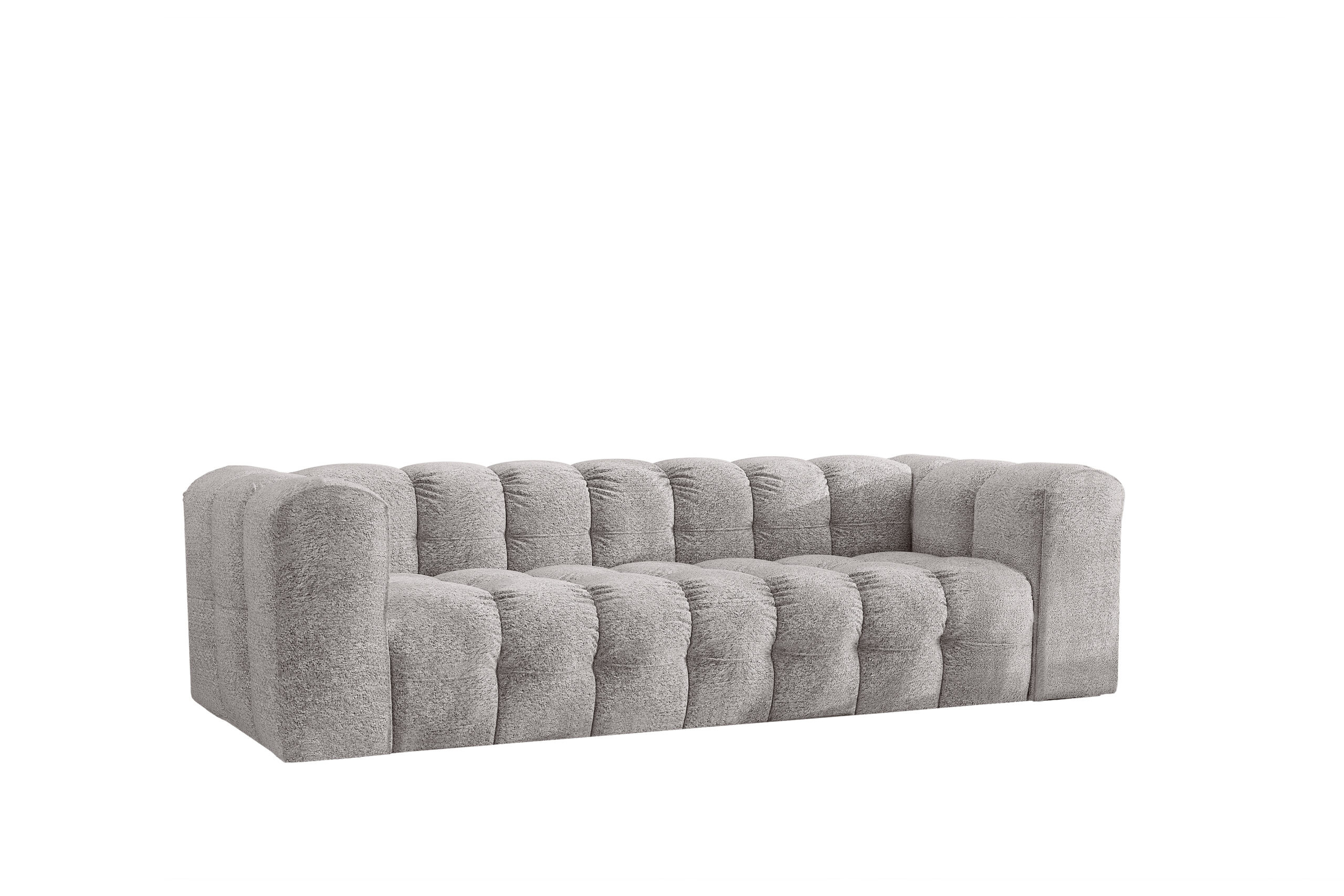 Sofa 4-osobowa, Kanapa BALOO, tkanina Szenil   Bukla, Jasnoszary