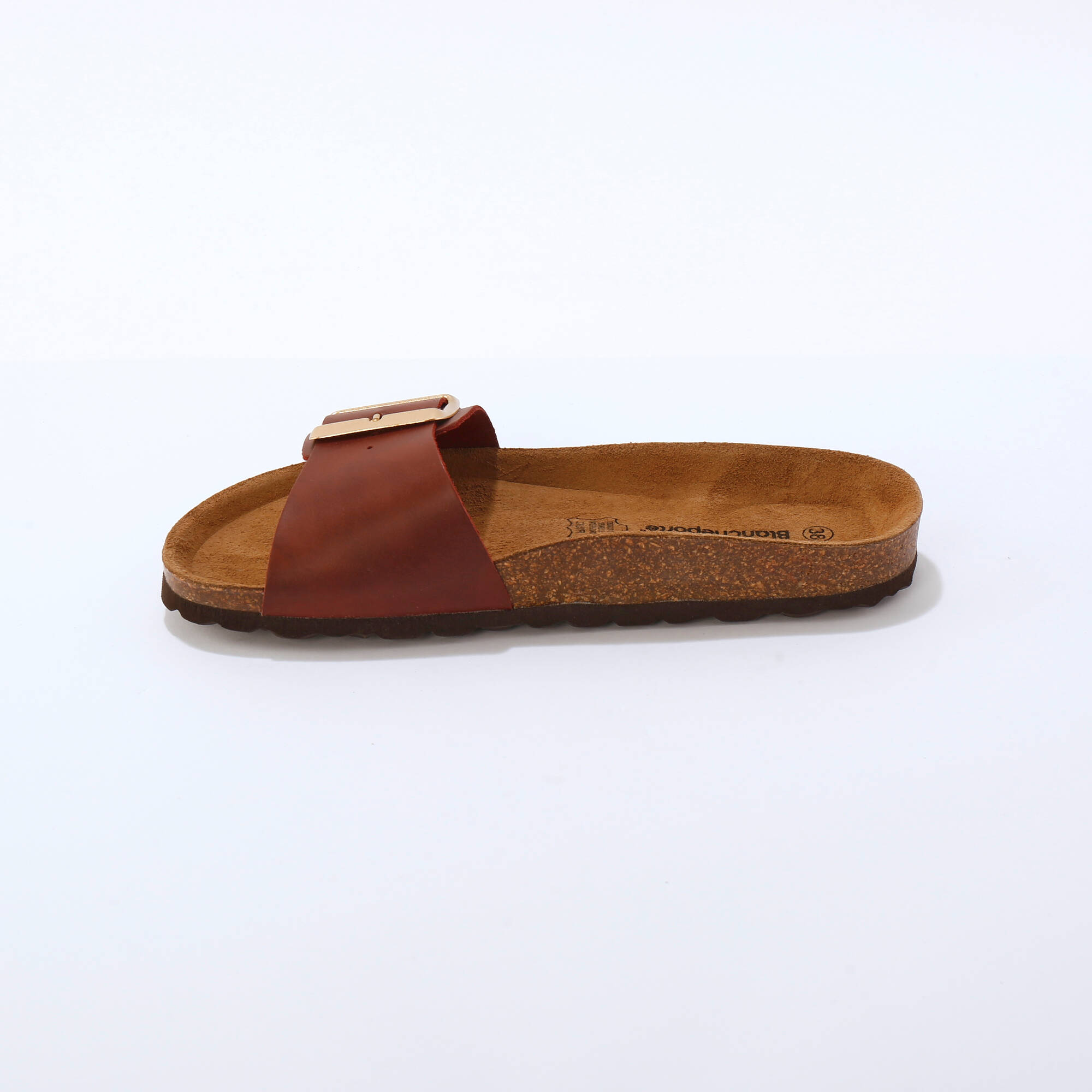 Mules anatomiques à boucle en cuir