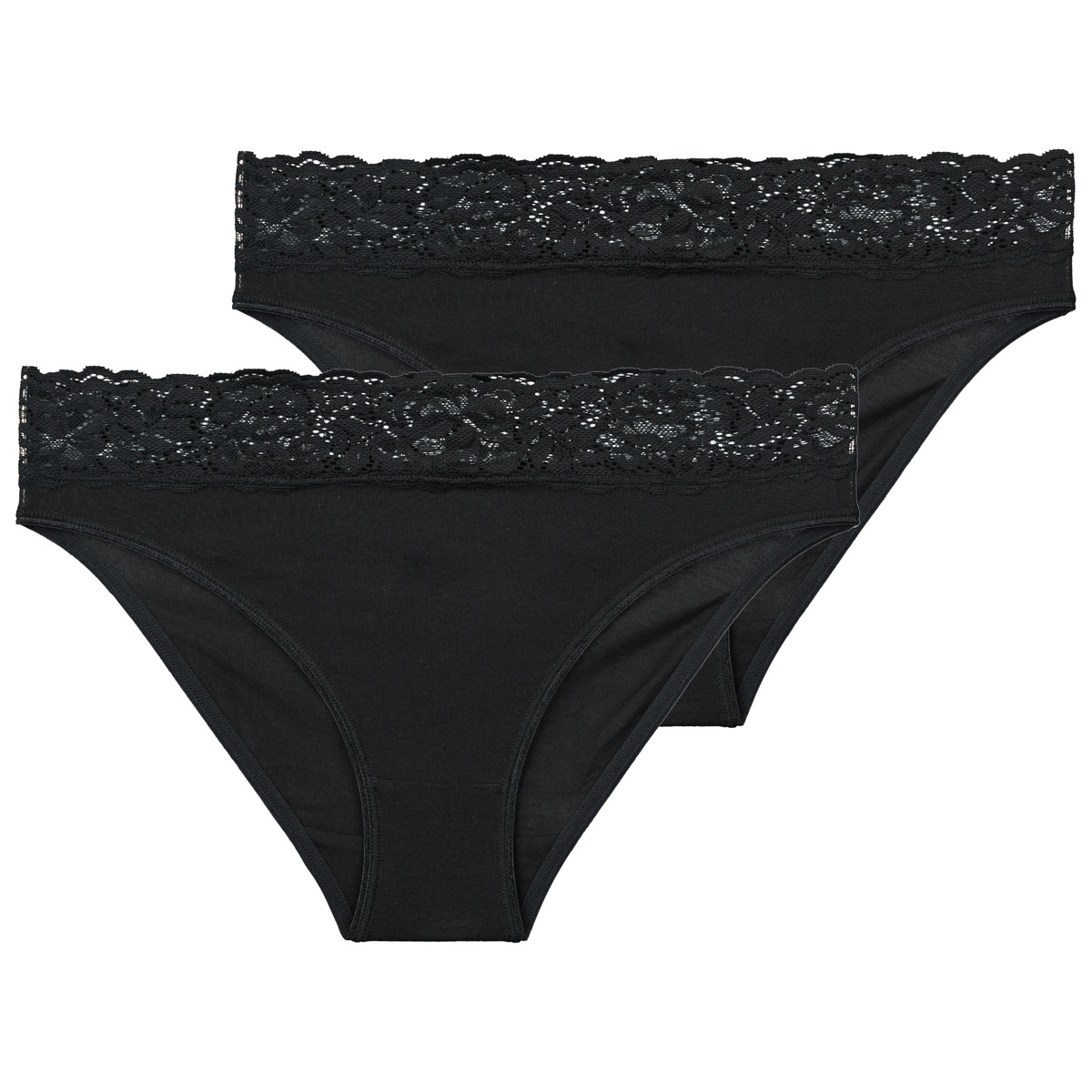 DIM - COTON PLUS FEMININE PACK X2 - Black / Black