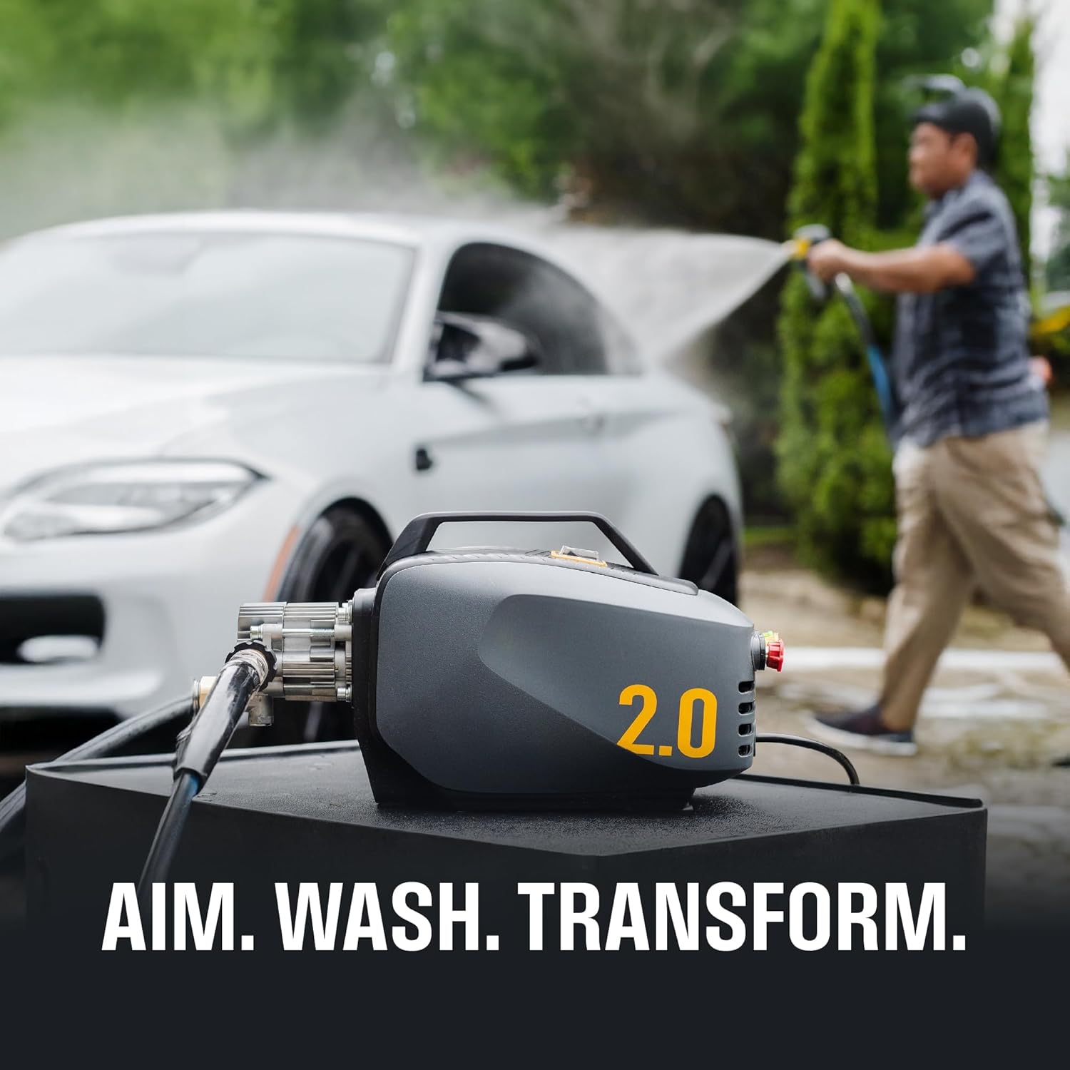 Active 2.0 Electric Pressure Washer – 2.0 GPM high Pressure Washer for DIY at Home car wash  Detailing and Other Cleaning transformations with 1800 Peak PSI