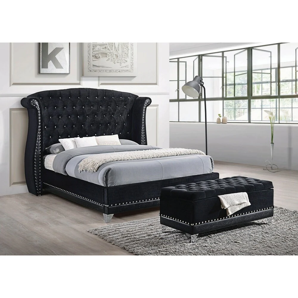 Tamsin Black and Metallic 6-piece Platform Bedroom Set