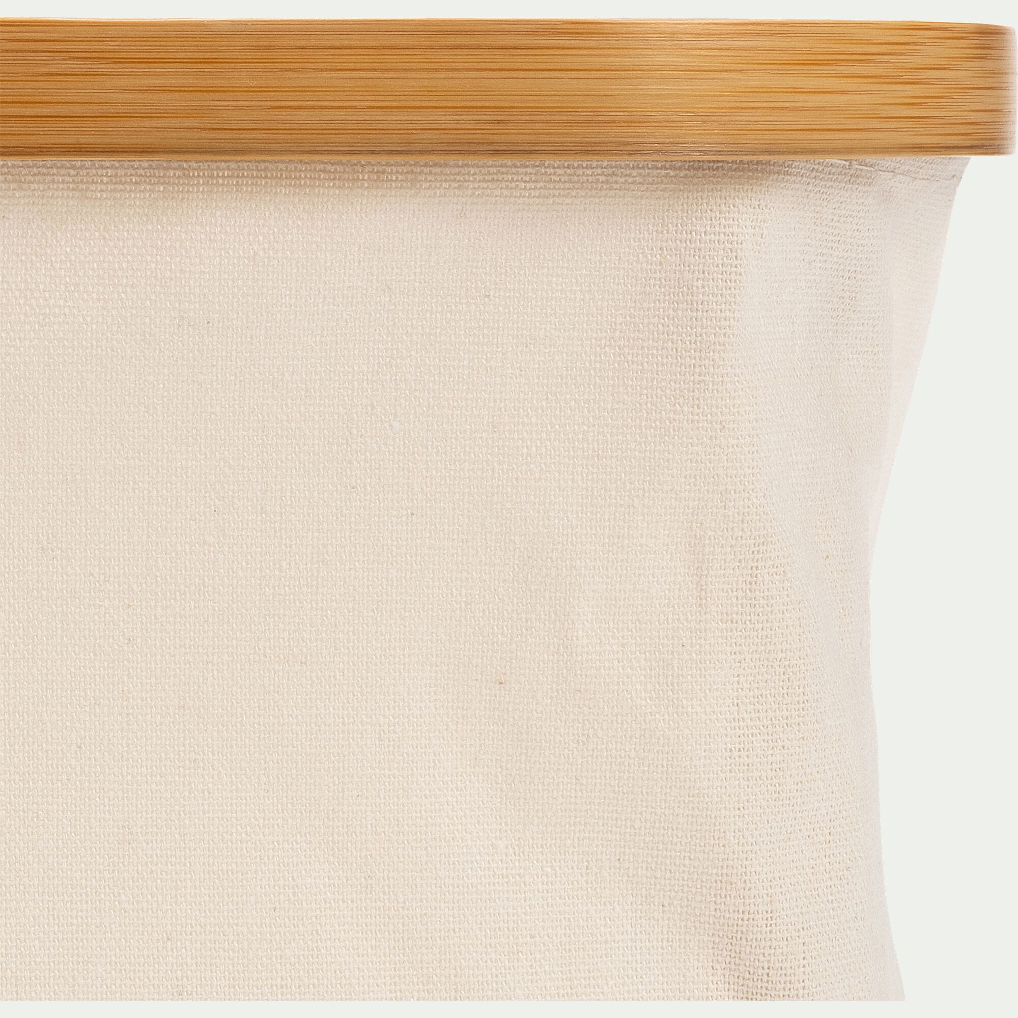LINO - Panier en polycoton et bambou H15xL40cm - blanc