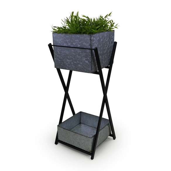 Pflanzkästen-Set, BxH: 26 x 60 cm, quadratisch, Metall
