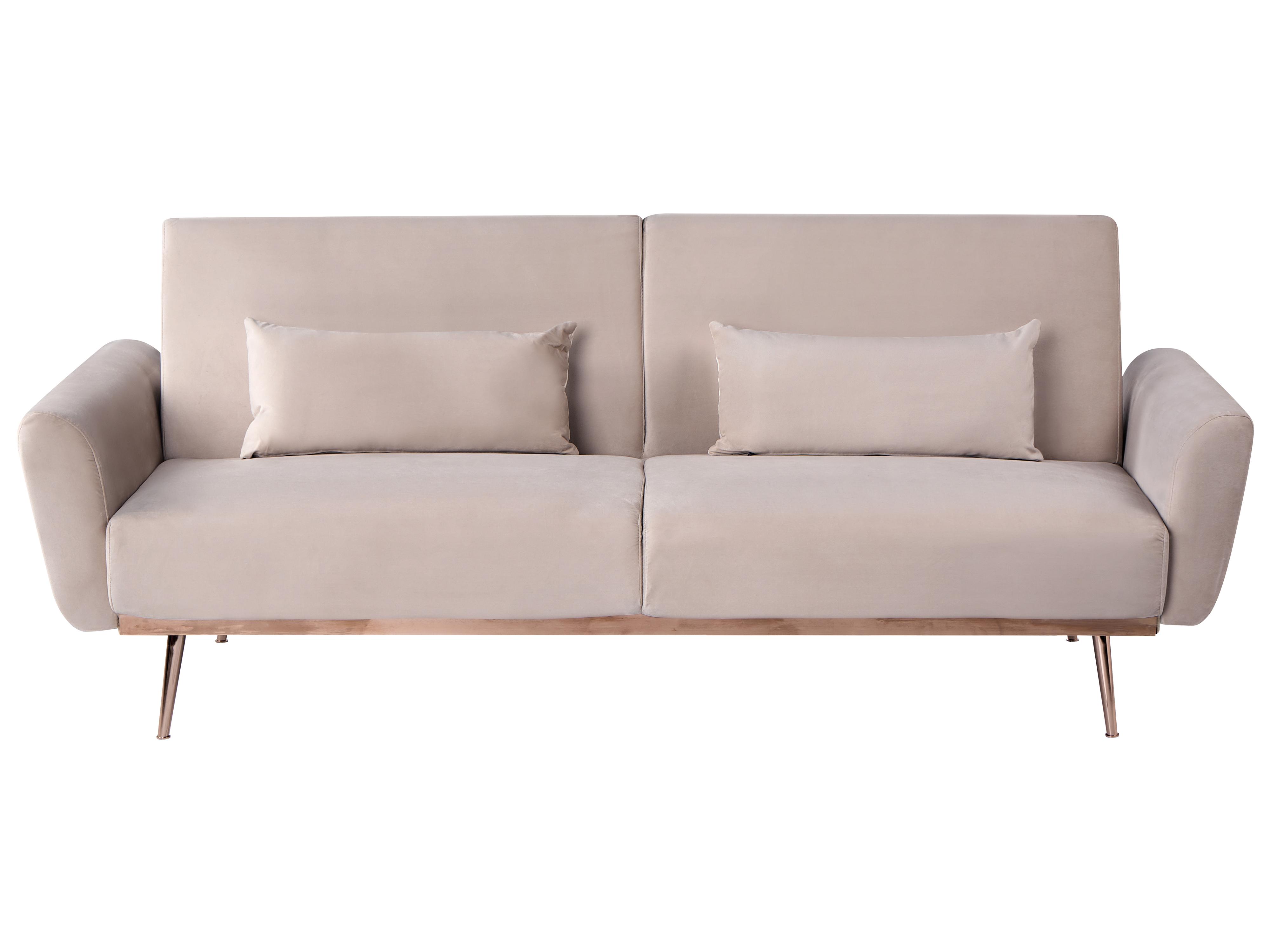 Sofa Bed 3 Seater EINA Velvet Taupe