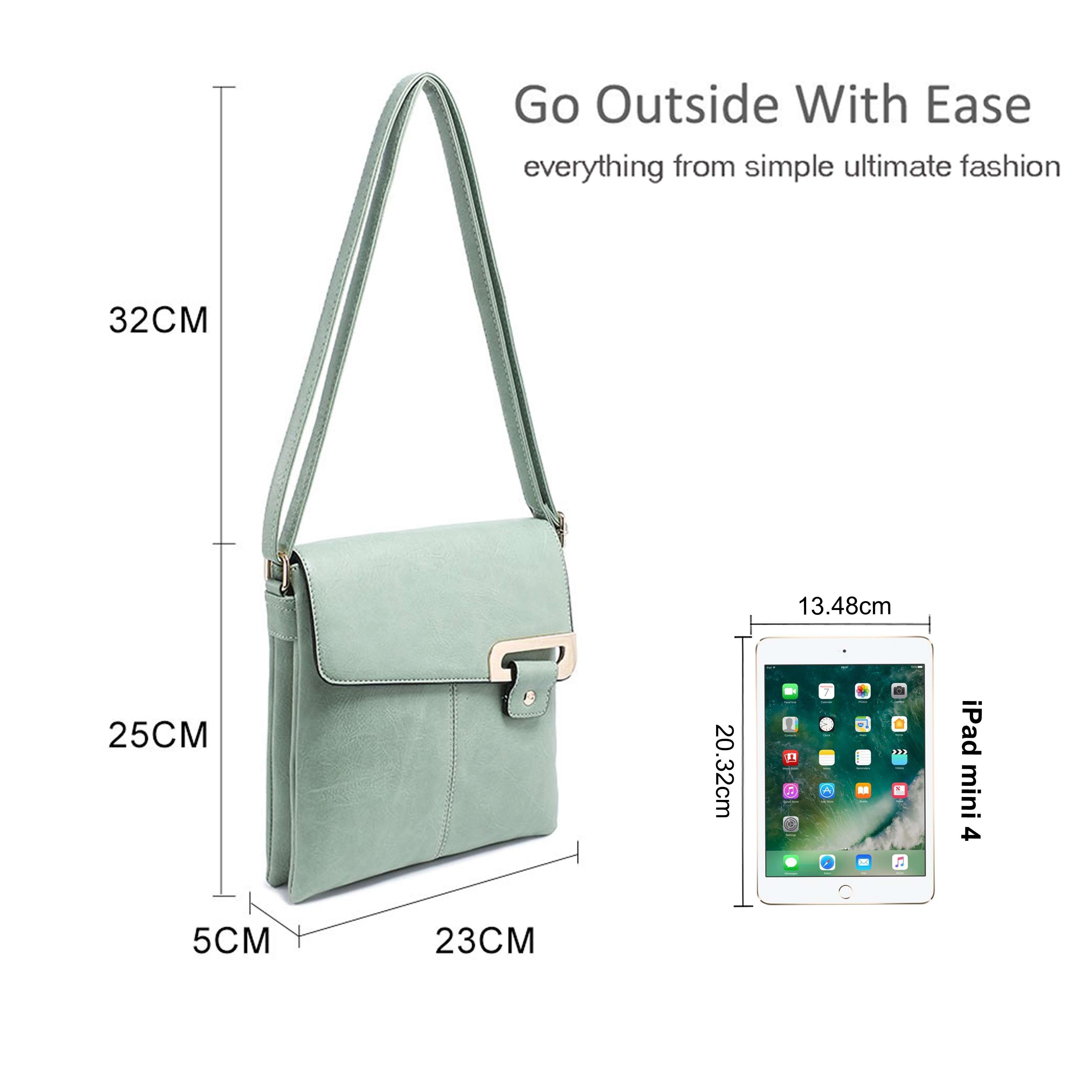 Kitise Stylish Double Section PU Leather Crossbody Bag With Front Buckle