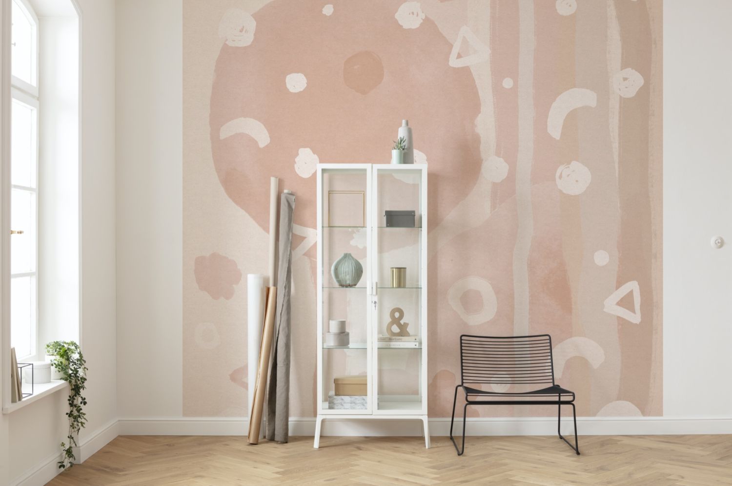 Sanders & Sanders fotobehang kunst terracotta roze - 300 x 280 cm - 612003