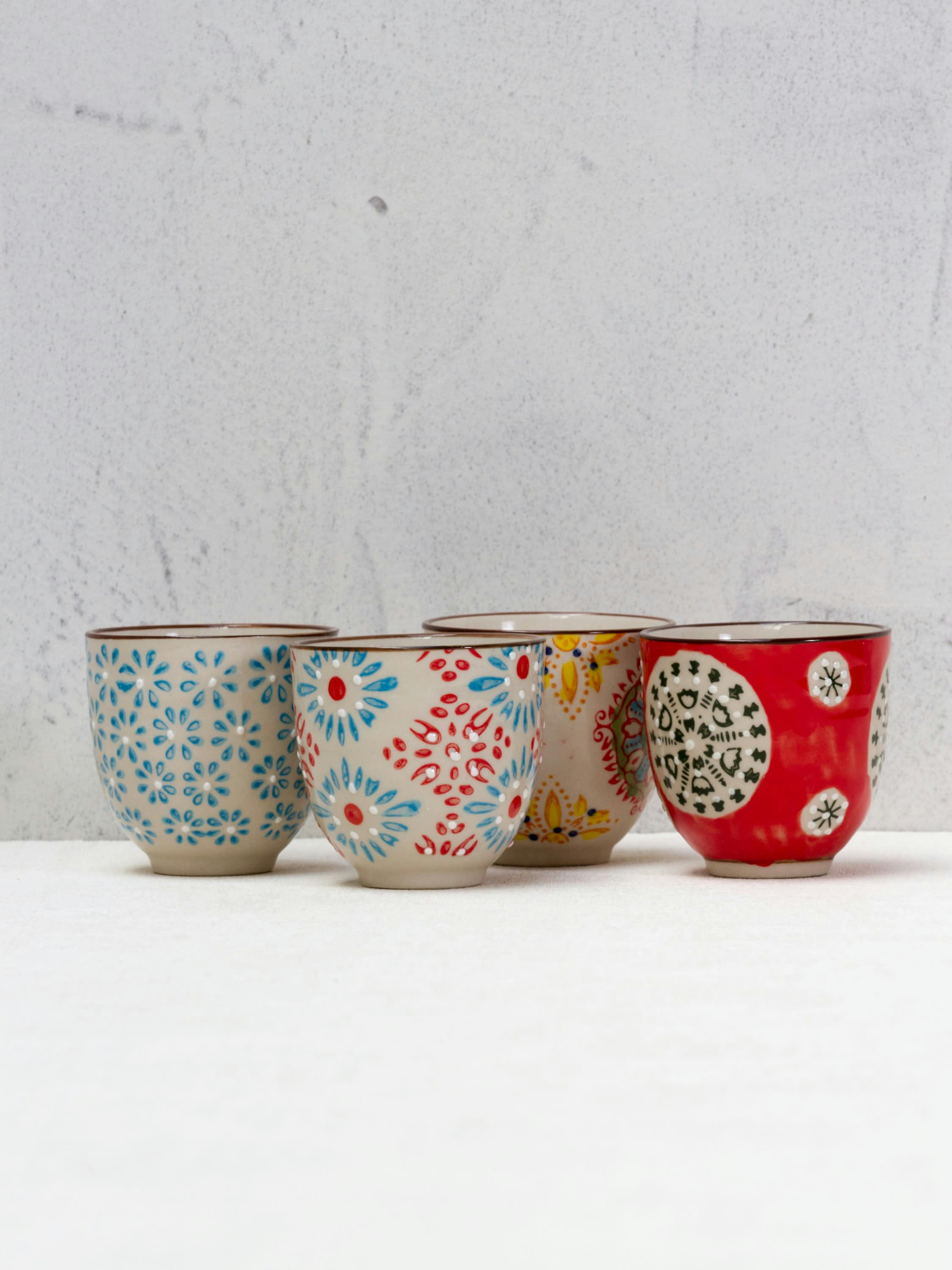 BOHEMIAN - Set de 4 tasses à expresso en céramique multicolore
