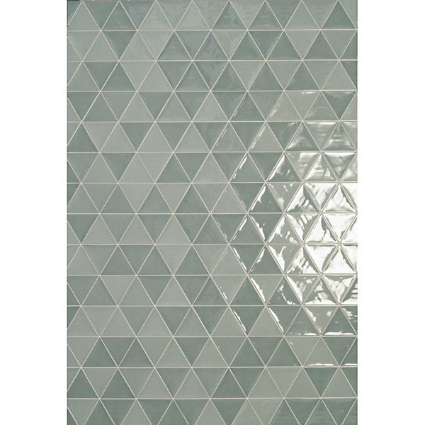 Carrelage mur trianguaire effet zellige vert d'eau 13,2x11,4 cm 3LATI AQUAMARINA