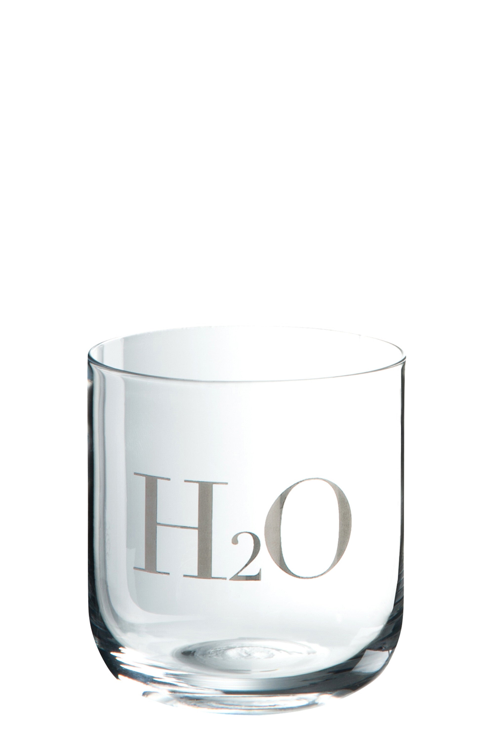 J-Line glas h2o - glas - transparent/zilver - 6 stuks