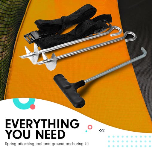 NNEDPE Kahuna Trampoline 8 ft x 14ft Oval Outdoor - Orange