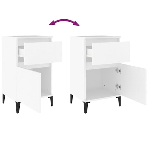 NNEVL Bedside Cabinets 2 pcs White 40x35x70 cm