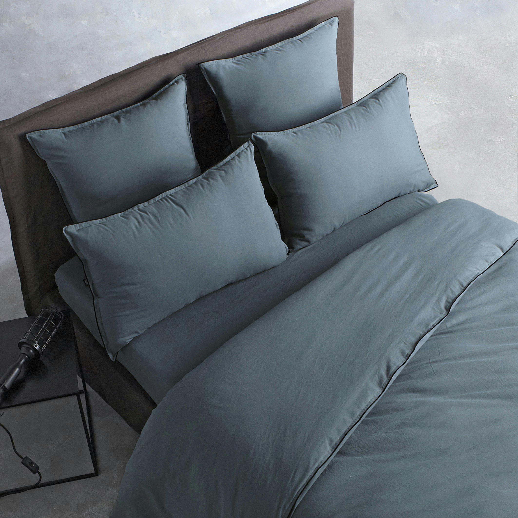 Drap-housse voile de coton bio lavé, Gypse