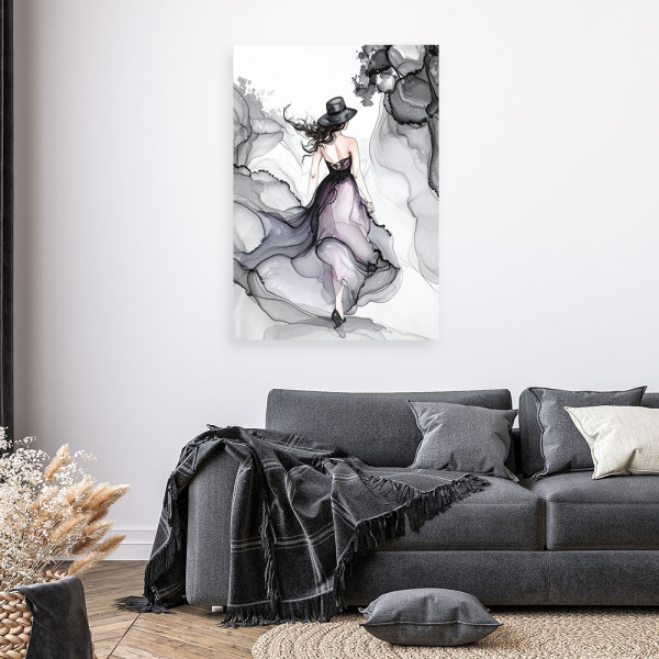 Obraz do salonu sypialni biura, Kobieta abstrakcja atrament 20x30