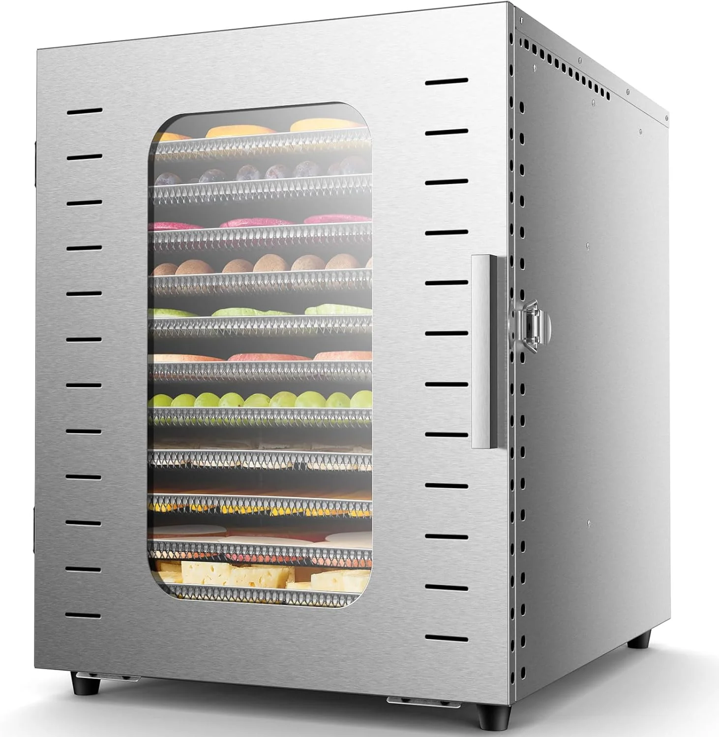 Commercial Large 12 Trays Food Dehydrator, Usable Area up to 22.67ft2, 1200W Full Stainless Steel Dryer Machine, up to 190�H Temperature, for Meat, Fruit, Veggies, Beef, Herbs, Pet Foods(12-Trays Dehydrator)