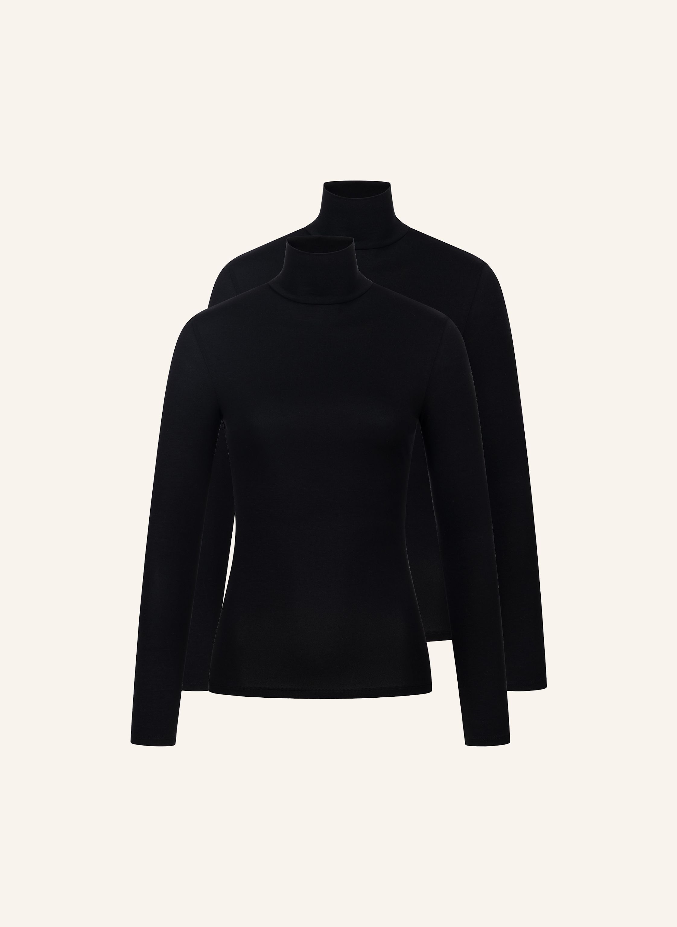 erlich textil 2er Pack Light Touch Rollkragen Langarmshirt mit weichem Lyocell