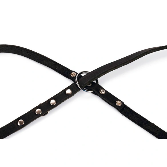 Hundeleine »Rondo«, BxL: 4,5 x 31,5 cm, schwarz, Leder