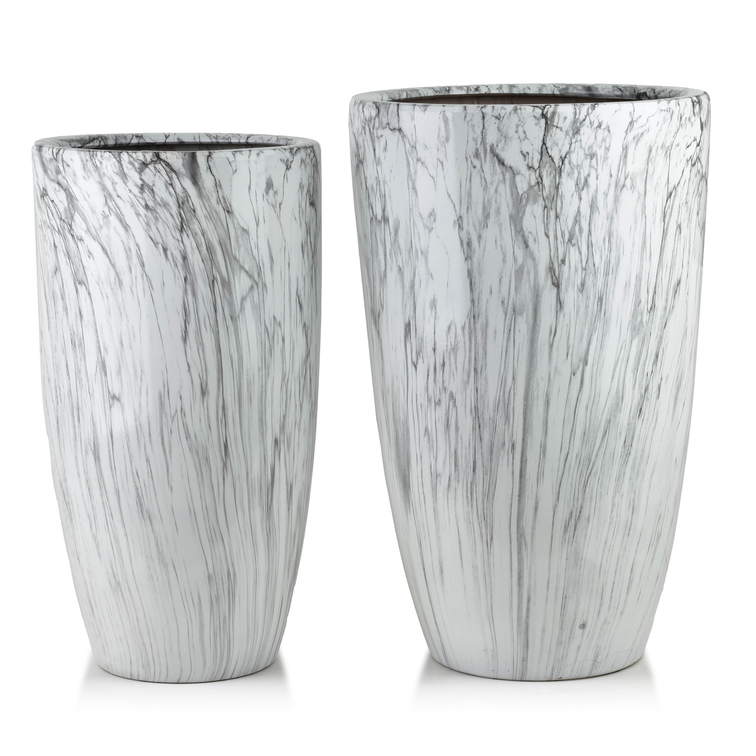 NEVA MARBLE Komplet 2 osłonek ceramicznych 39x39x62/31x31x58 cm
