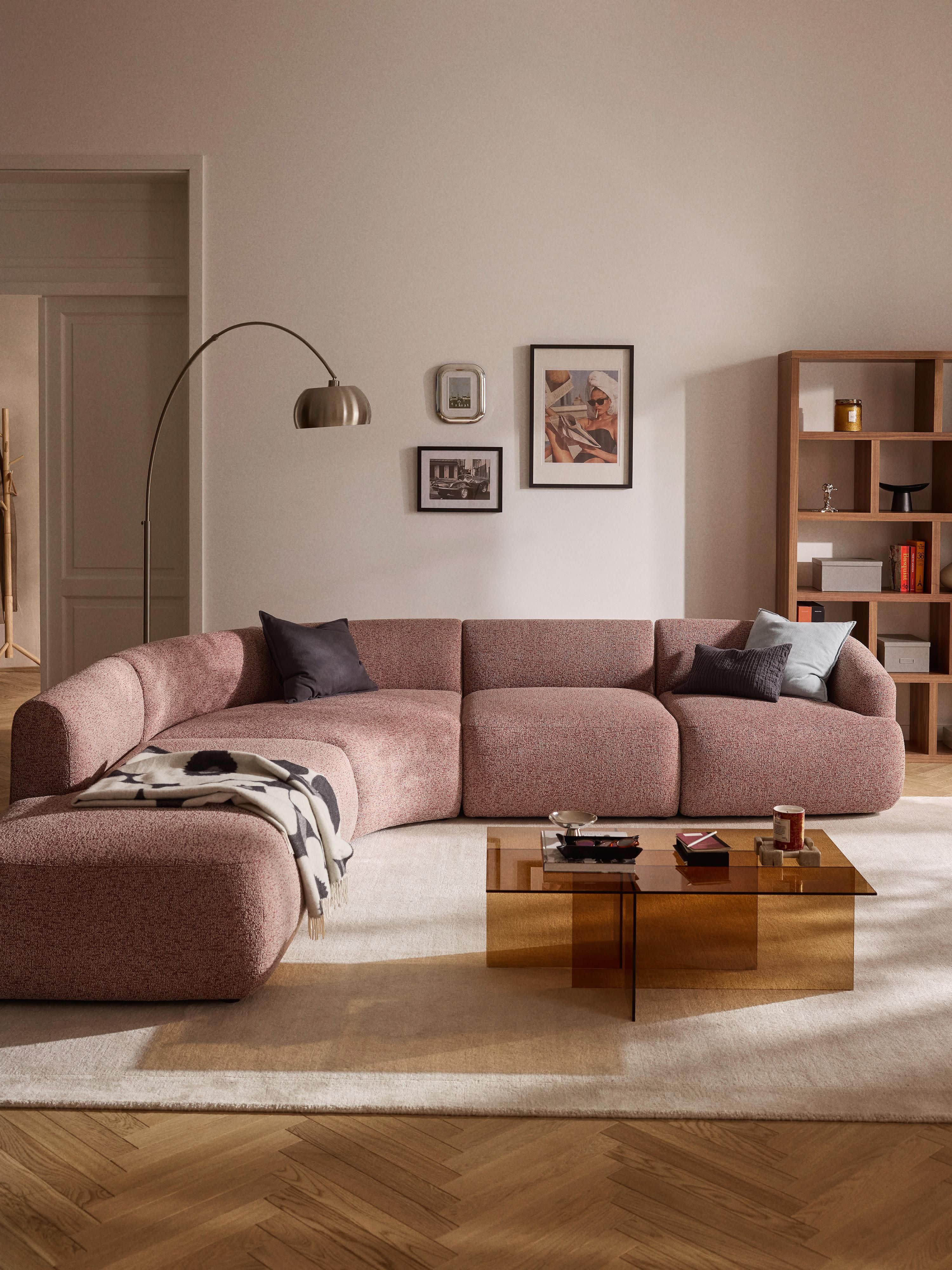 Modulares Bouclé-Ecksofa Sofia (4-Sitzer)