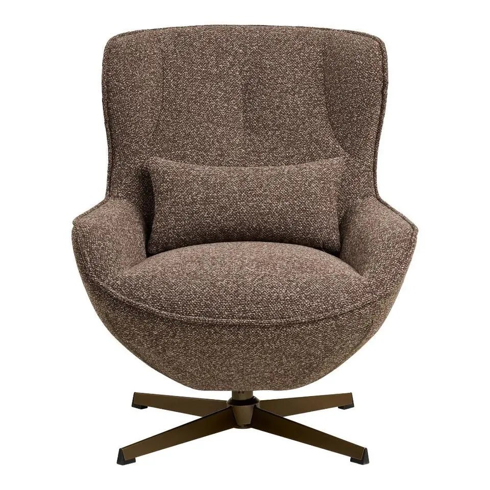 Hioshop Signe fauteuil met draaifunctie bruin