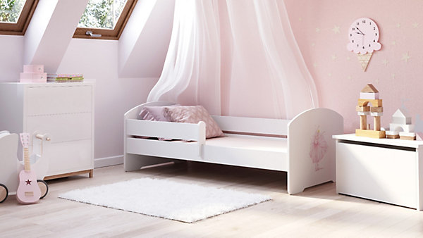 Lit d'enfant LUK avec barreaux 160x80 Princesse en couronne