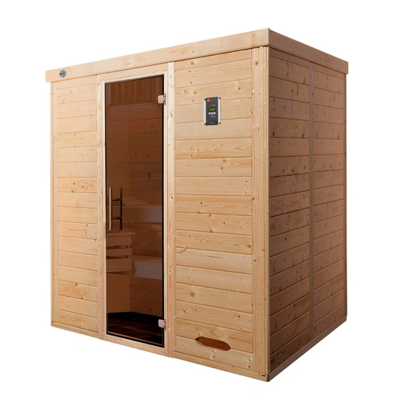 Massivholzsauna »KEMI«, BxHxT: 195 cm x 200 cm x 145 cm