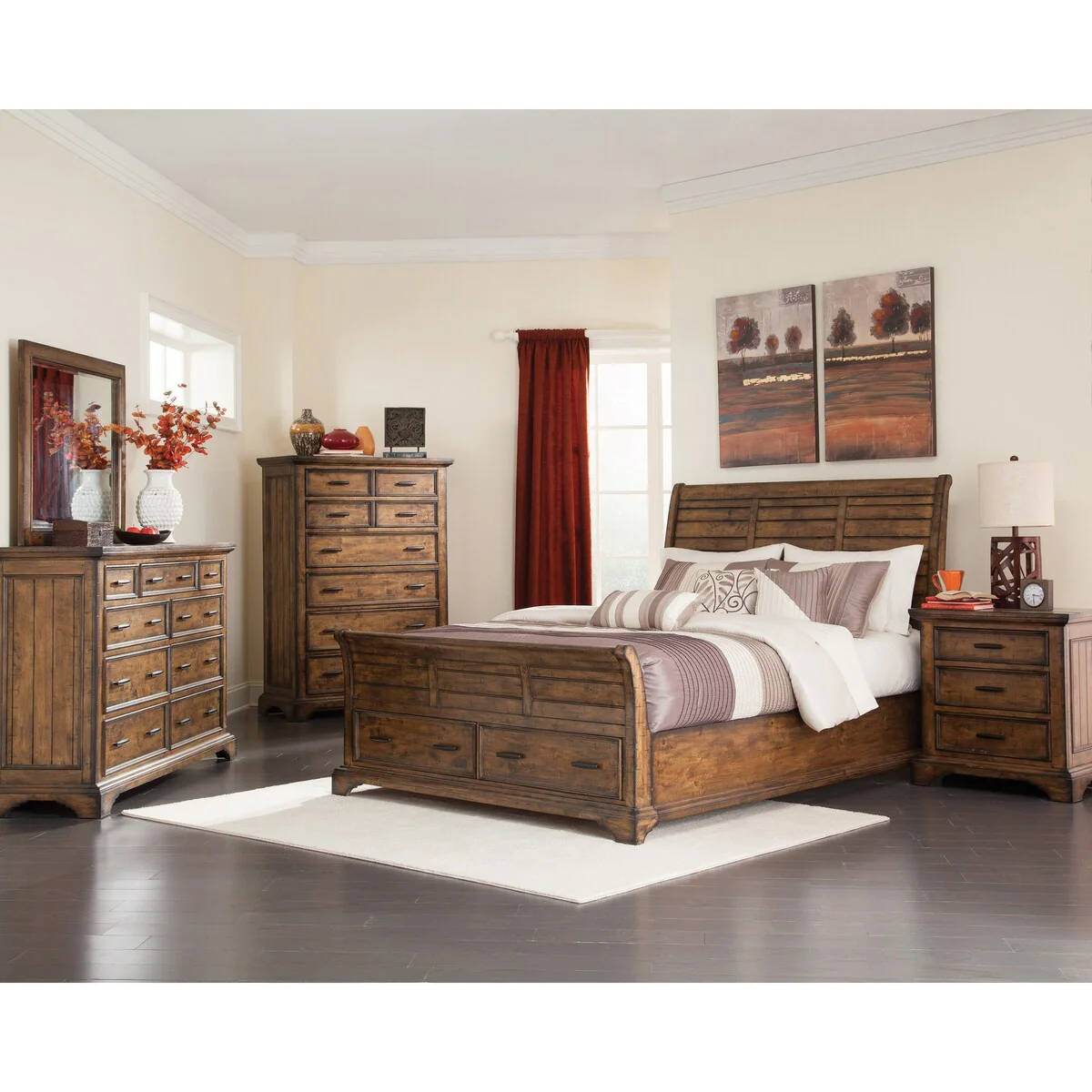 Clydesdale Vintage Bourbon 6-piece Storage Bedroom Set