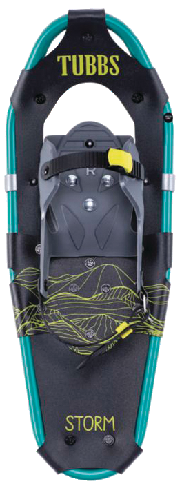 Tubbs Storm Kids' Lightweight Aluminium Snowshoes w/ Adjustable Bindings, Green, 19-In