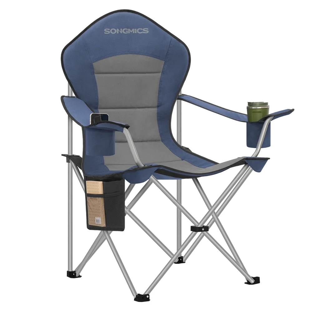 Chaise de camping pliante confortable avec dossier haut