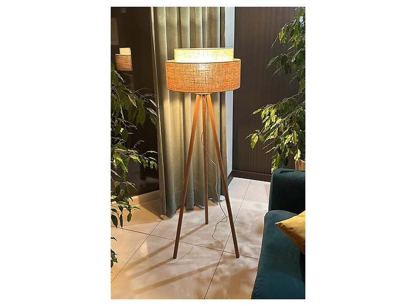 Lampa podłogowa Yute Boho tkaninowa beżowa