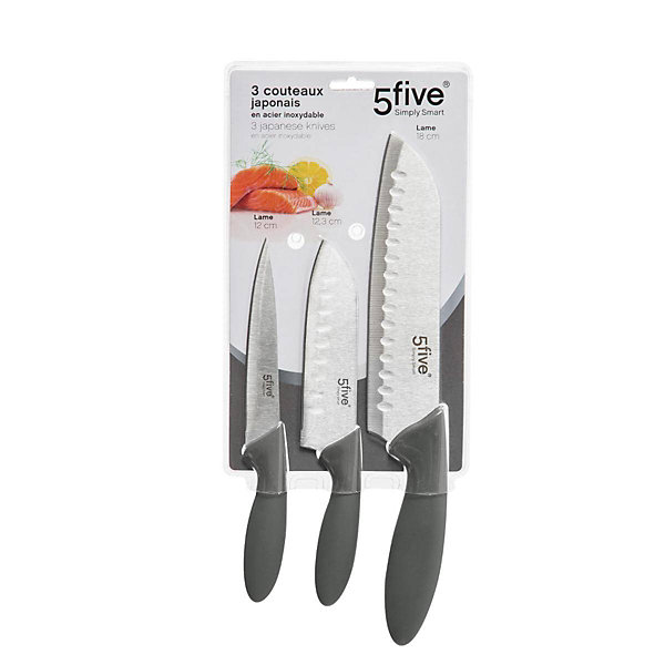 3 Couteaux Japonais ESTL- Gris- 5five