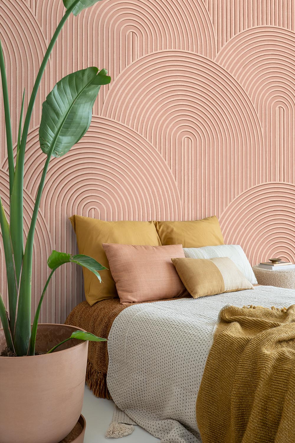 ESTAhome fotobehang 3D-motief terracotta roze - 250 x 279 cm - 159383