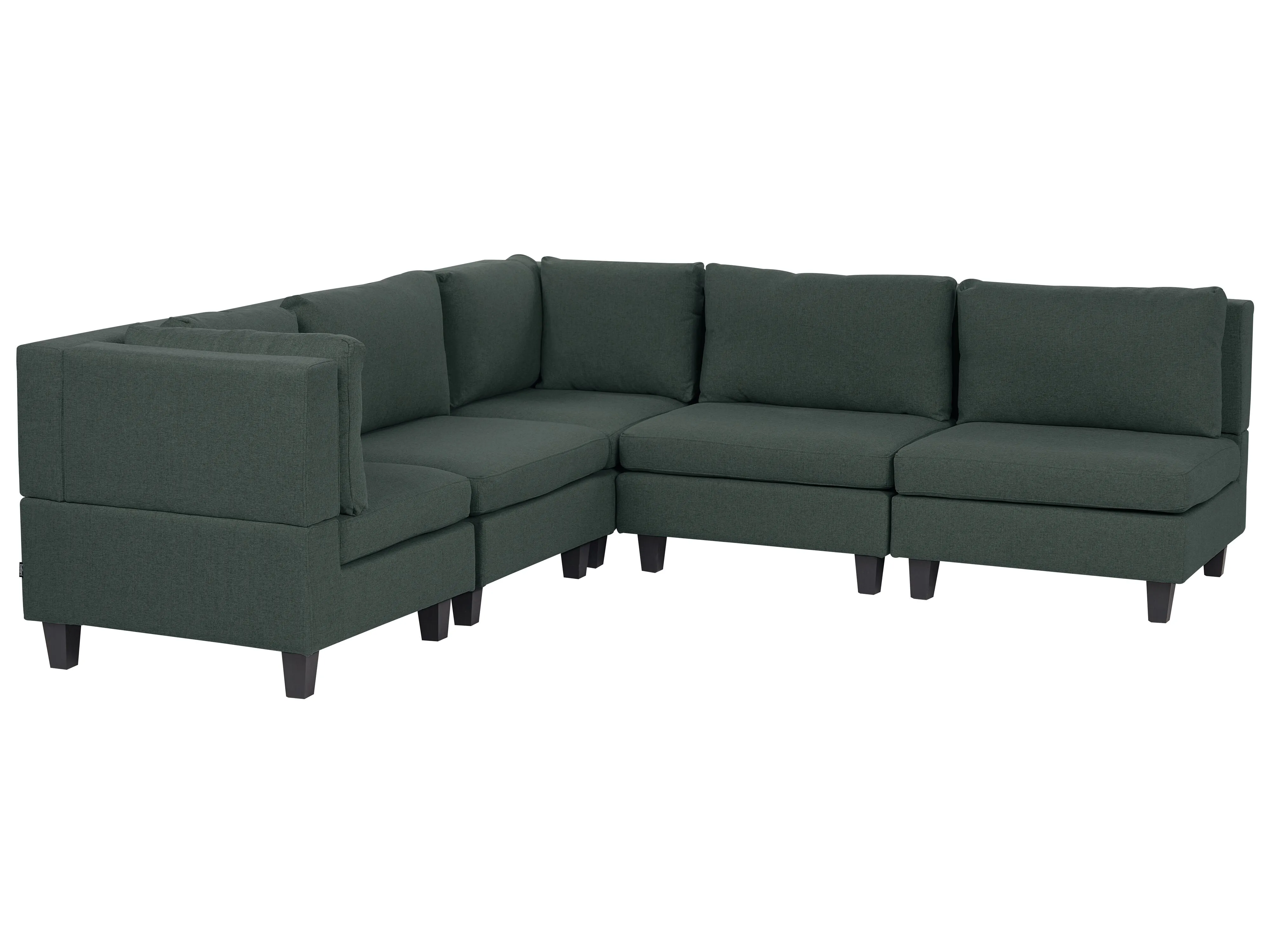 Modular Corner Sofa 5 Seater UNSTAD Fabric Dark Green Right Hand