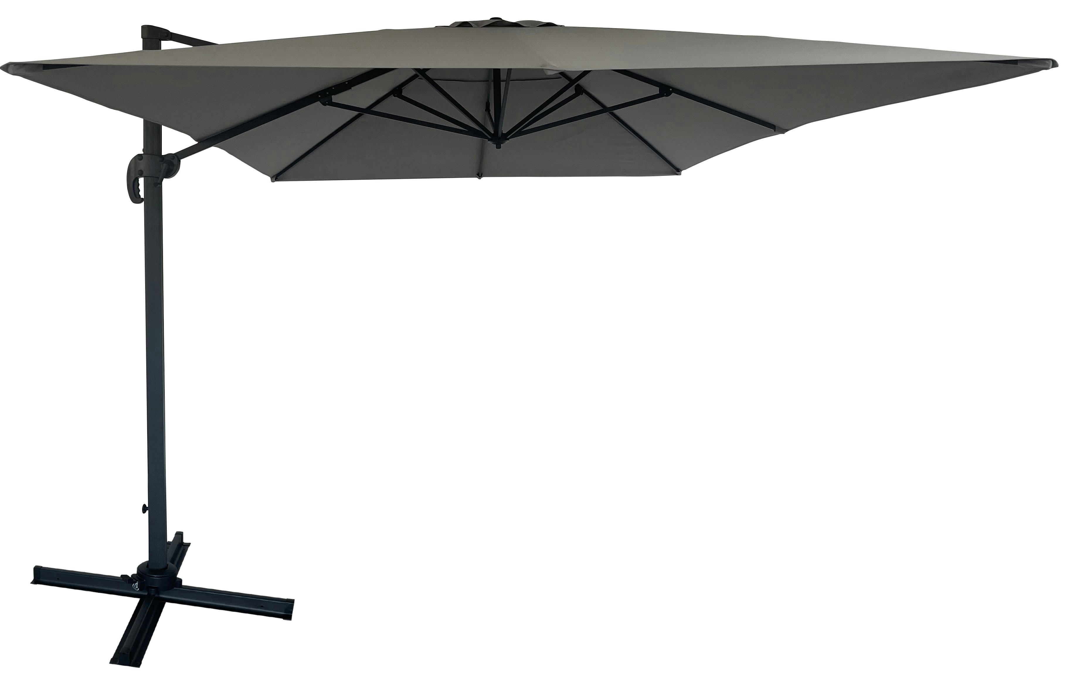 - Parasol décentré 3x4M mat en acier et toile gris anthracite