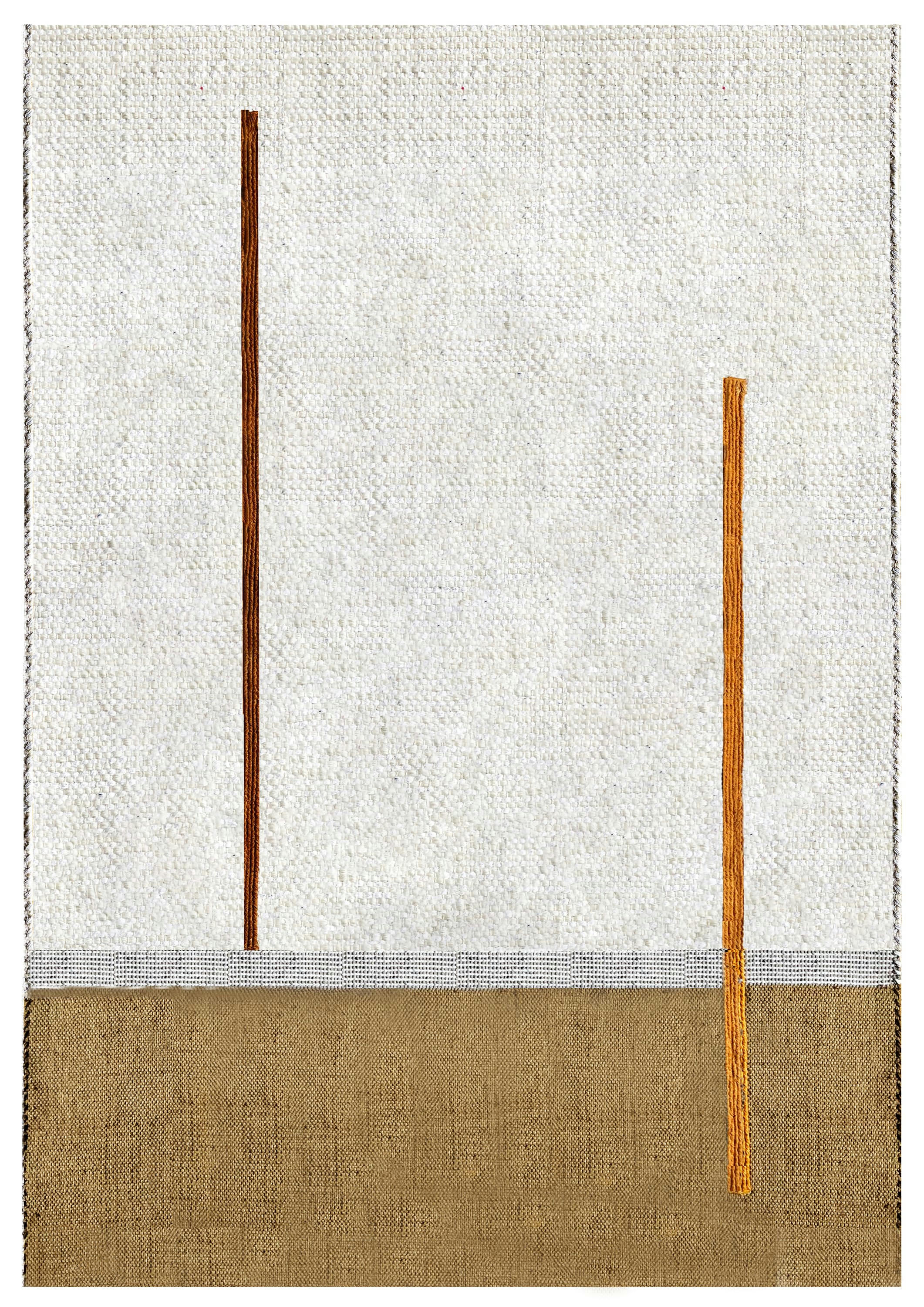 ATLAS - Tapis tissé main en coton et jute beige 140x200