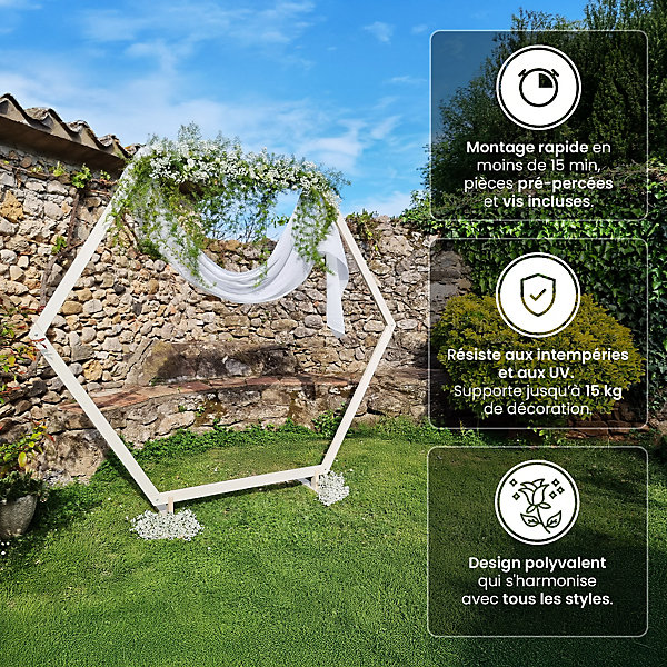 Arche Mariage Bois Hexagonale 1,60 M
