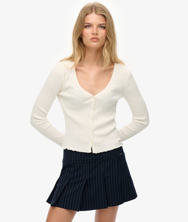 Essential Button Through Long Sleeve Top