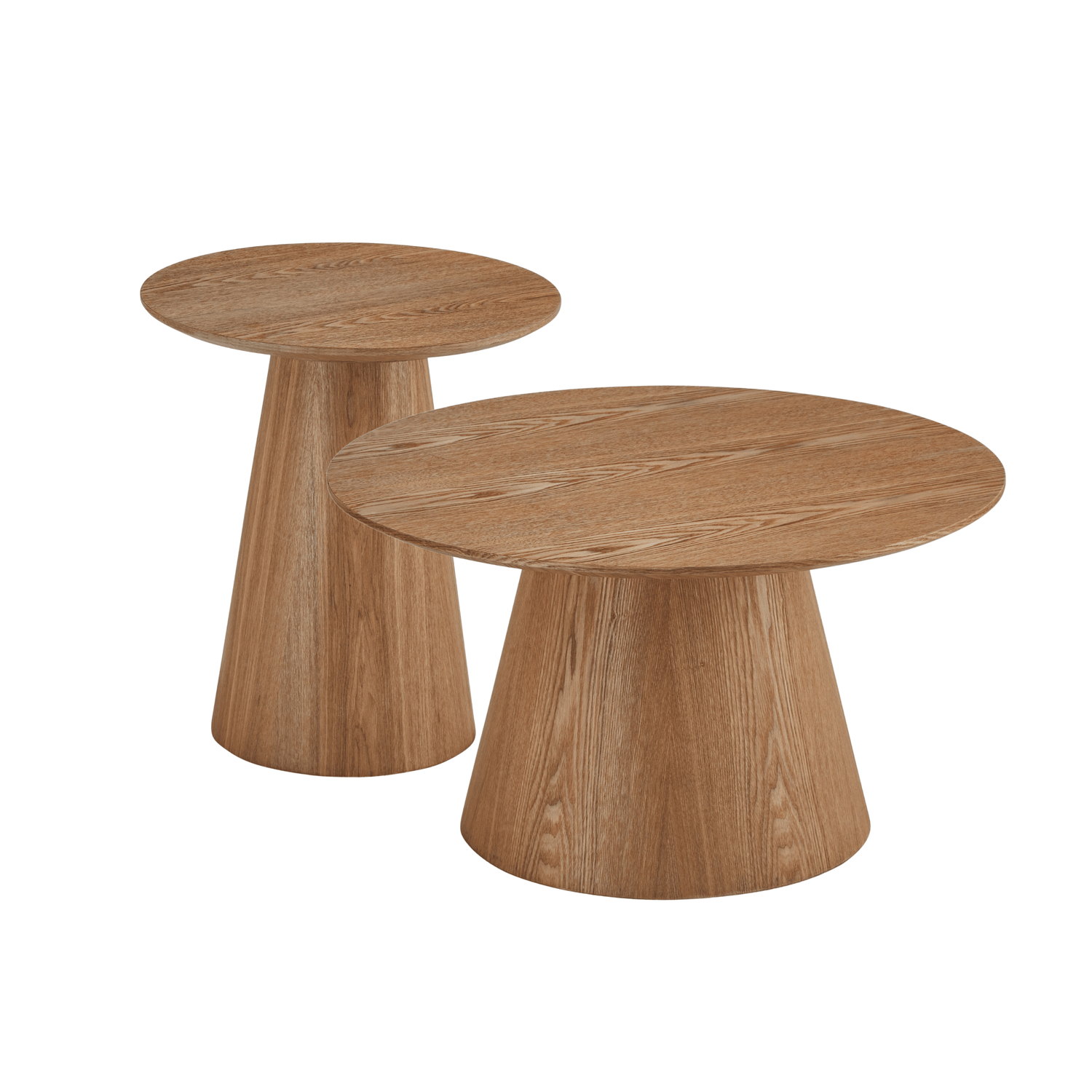 Furnhouse salontafel set Tango - Natuurlijk eikenhout - Ø 45/80 cm