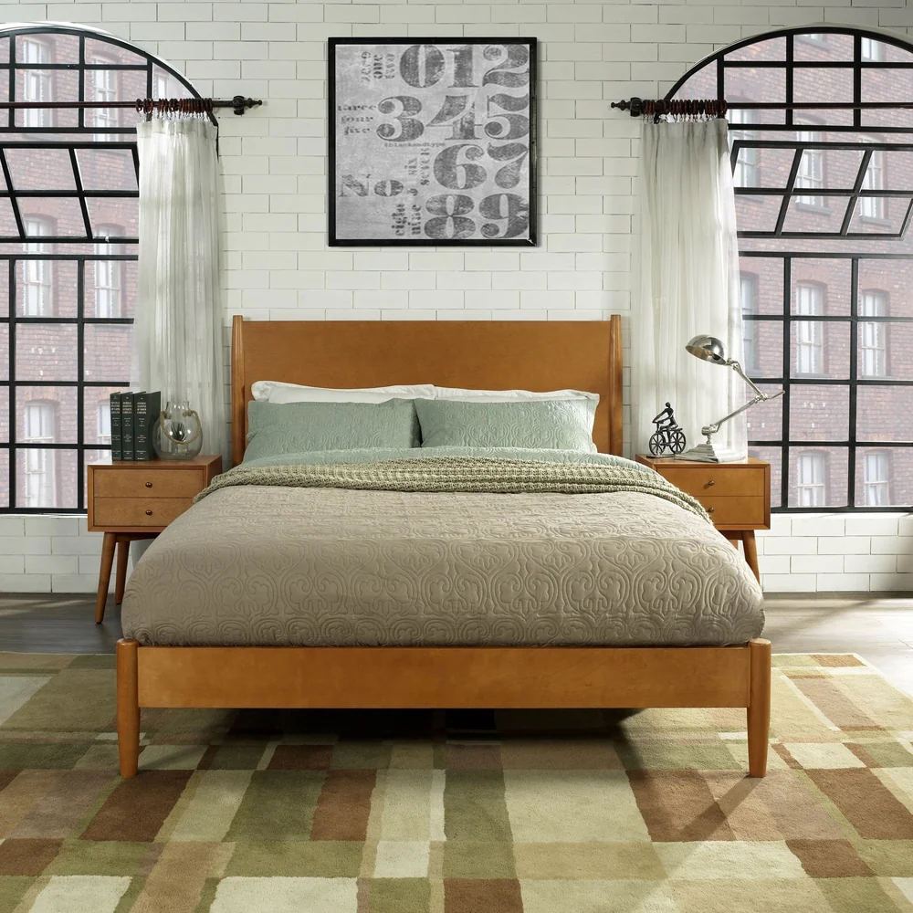 Crosley Landon Acorn-brown Mid-century Queen Platform Bed
