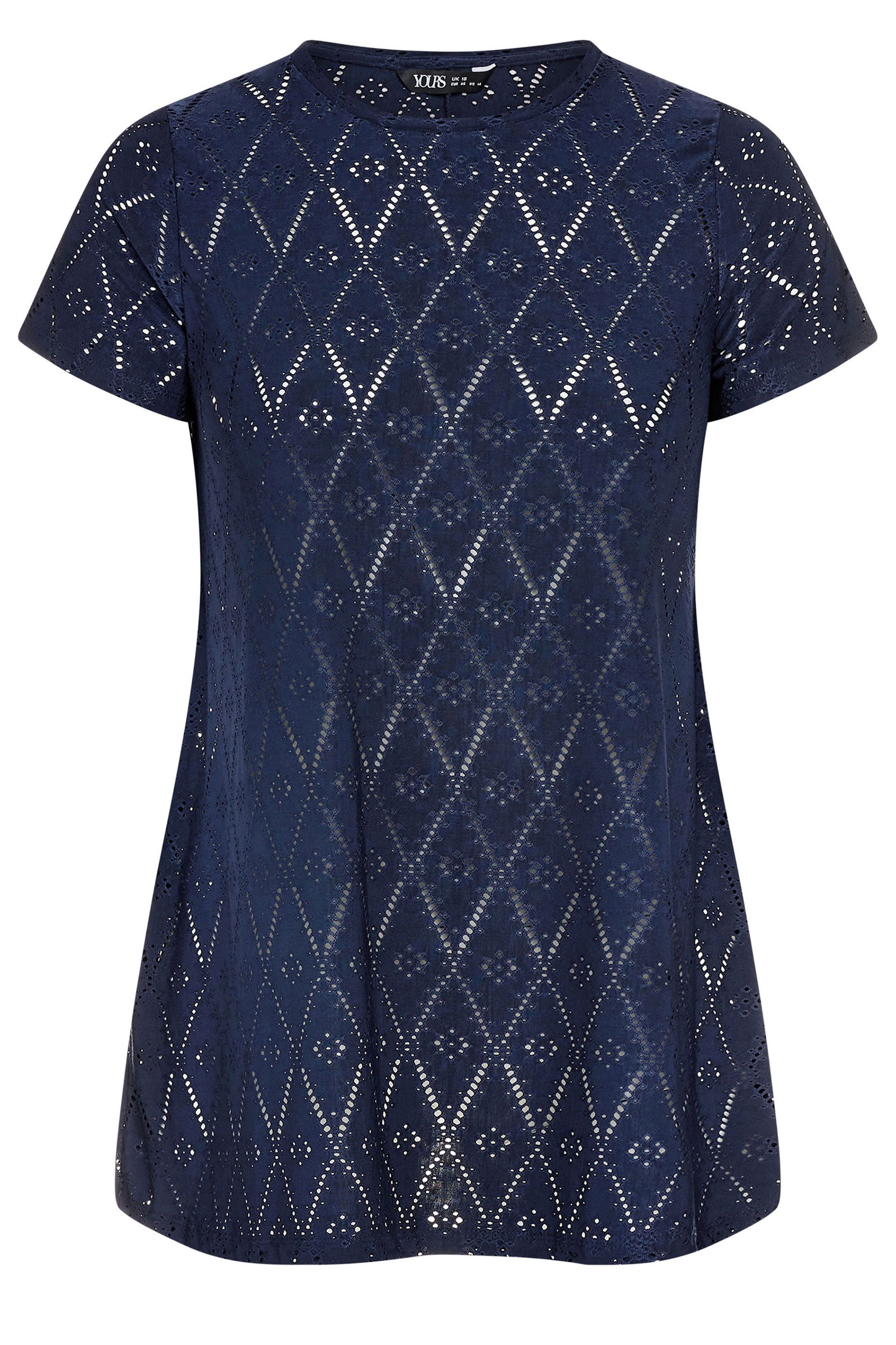 Yours Broderie Anglaise Swing T-Shirt