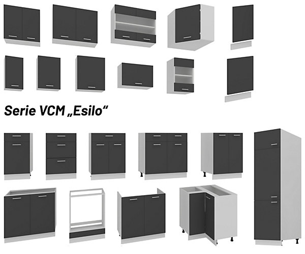 K&uuml;chenschrank B. 60 cm Hochschrank Esilo