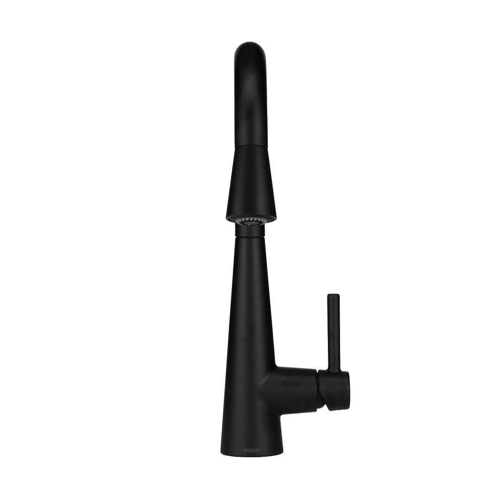 Moen® Sleek Single Handle High Arc Pull Down Kitchen Faucet, Matte Black