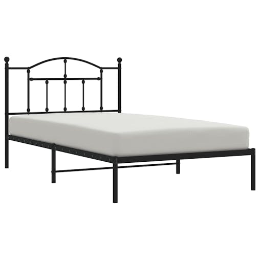 NNEVL Metal Bed Frame with Headboard Black 107x203 cm King Single