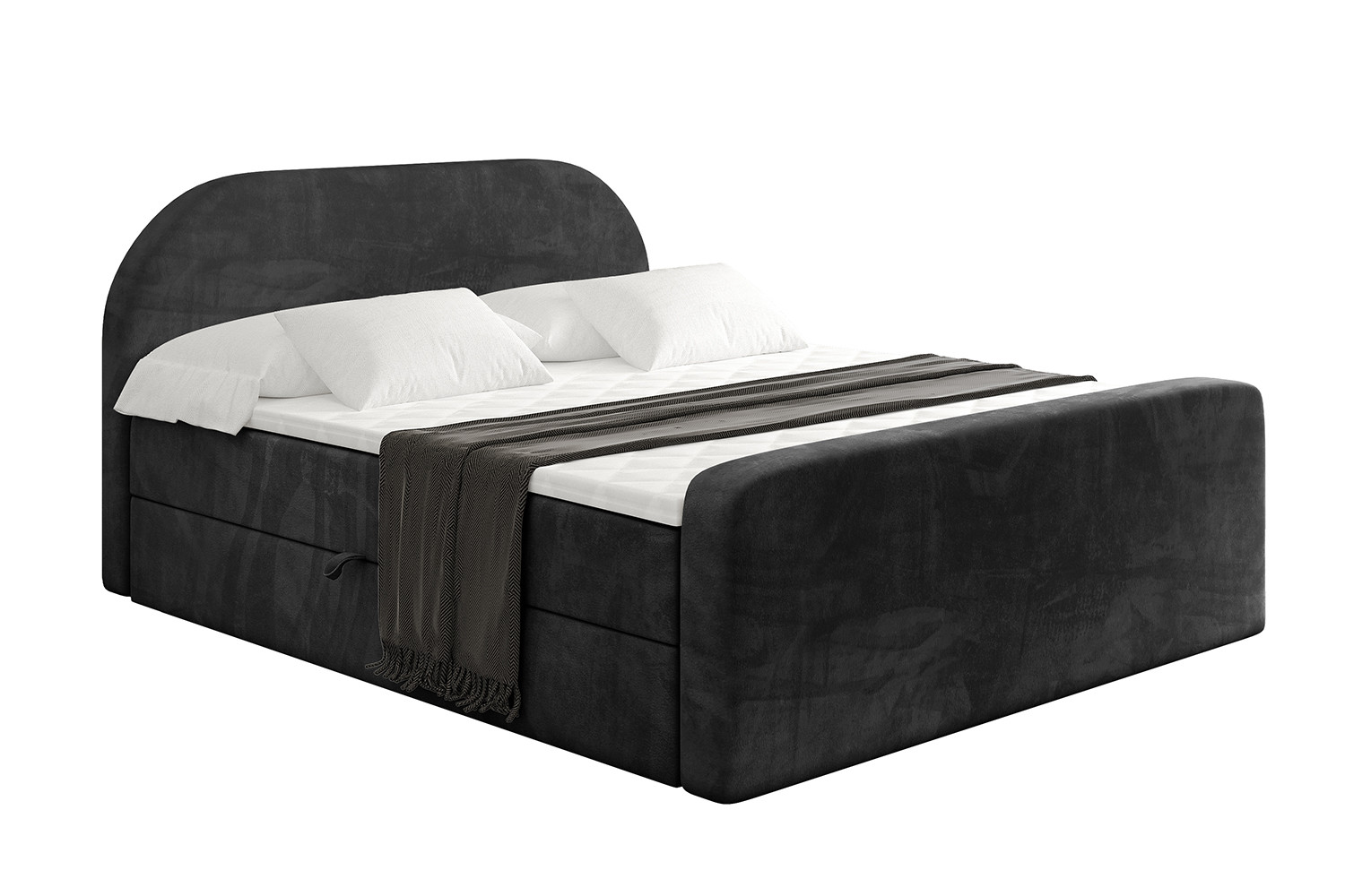 Łóżko kontynentalne z pojemnikiem i materacem H3 - NOX-Z - 120x200 cm